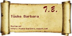 Tüske Barbara névjegykártya